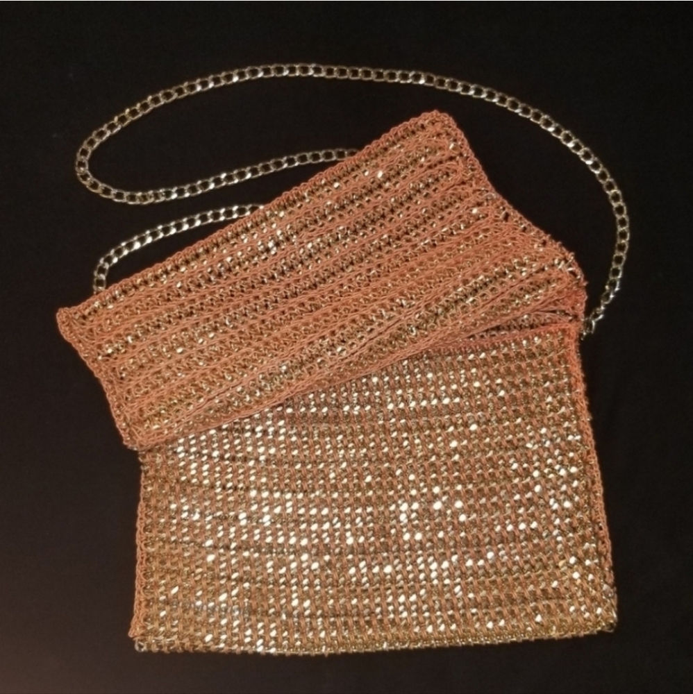 Clutch Chain and Cord Woven Crossbody Gold Tone - Picture 6 of 16